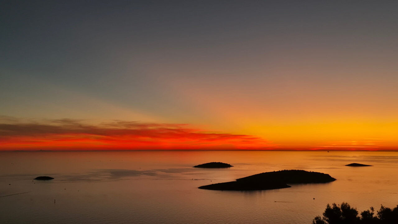 Sunset at Lady of Loreto, Primošten, Croatia by Keith Wilson