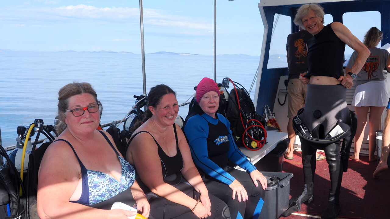 Bath Divers on the boat in Croatia by Keith Wilson