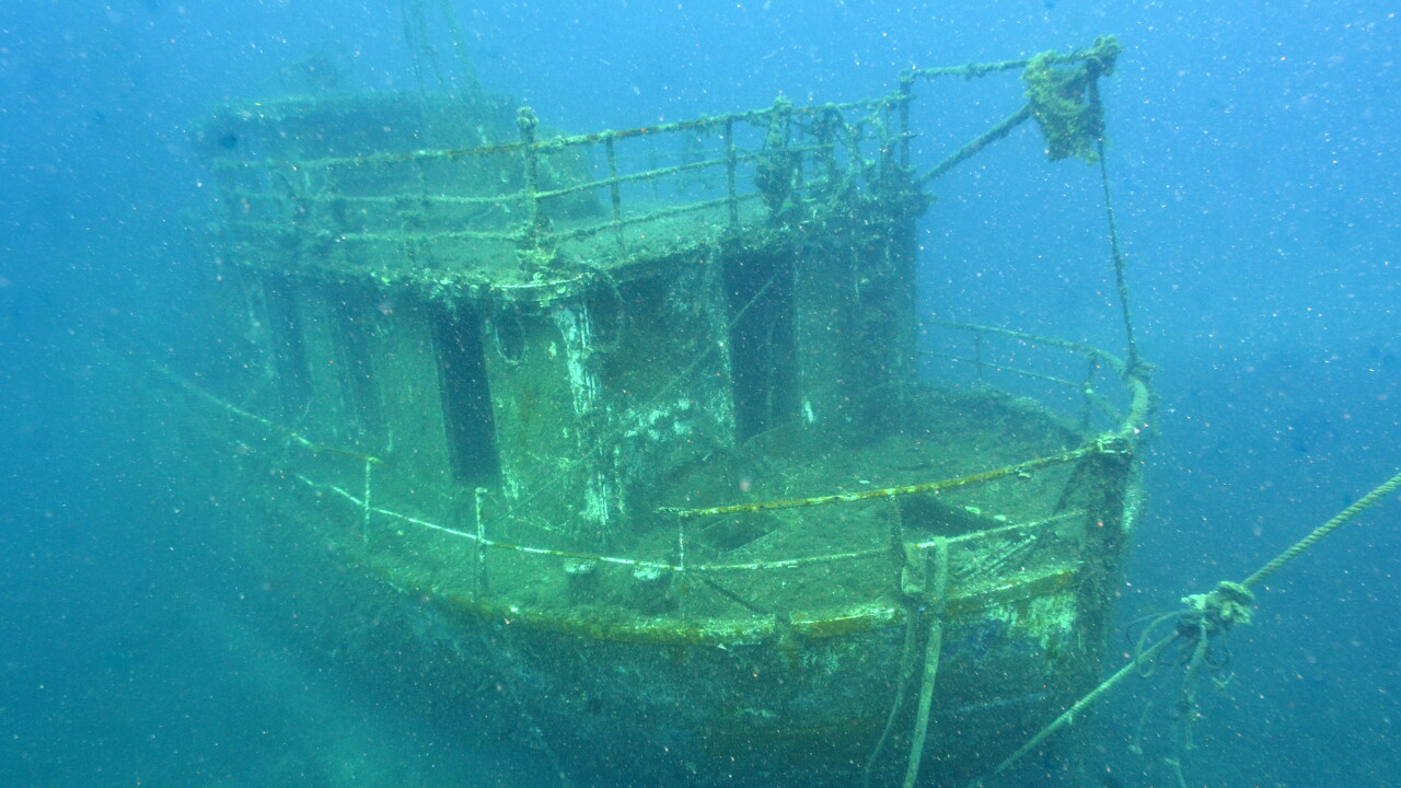 Wrecked sand barge, Croatia by Keith Wilson